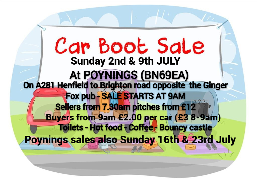 car boot sales Poynings and Sayers common Sussex Boot sales